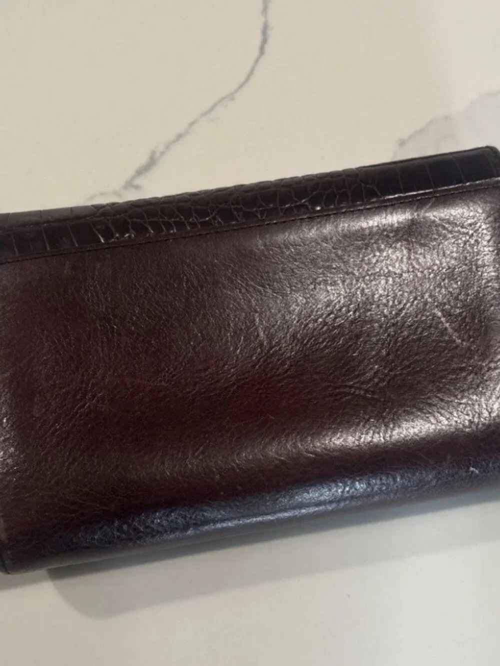 Brighton Wallet Bifold Leather Alligator Card Organizer Checkbook Vintage Brown